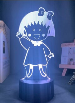 Buy 3D Illusion Lamp LED Multicolor Night Light Anime Chibi Maruko 7/16 Colors Fading Mood USB Touch Table Lamp Christmas Gift Best Birthday Holiday Gifts for Children in UAE