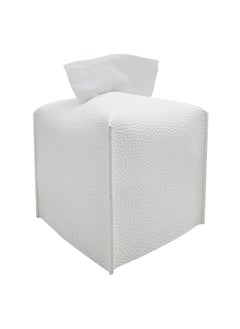 Buy Decorative PU Leather Tissue Box Holder, Modern Square Tissue Box in UAE