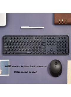 اشتري Ferris hand Sweet keyboard mouse suit Wireless Keyboard mouse mute laptop office 2. 4gusb interface Sweet ☆ classic Black في السعودية