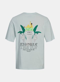 Buy Its Lonely At The Top Front and Back Print Knit Crew Neck T-Shirt in Saudi Arabia