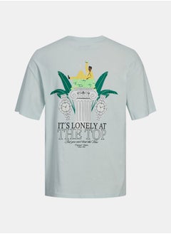 اشتري Its Lonely At The Top Front and Back Print Knit Crew Neck T-Shirt في السعودية