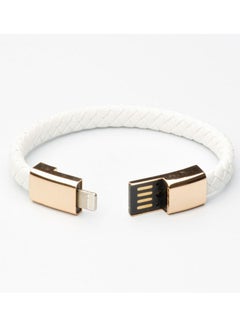 Buy White leather smart bracelet from zerofive in Saudi Arabia
