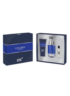 Buy Mont Blanc Explorer Ultra Blue - Eau de Parfum 100 ml + 7.5 ml + Shower Gel 100 ml Gift Set in UAE