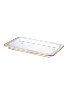 Buy Acrylic Serving Plate With Golden Line Size 26*15 cm in Saudi Arabia