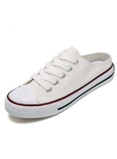 Buy Female low cut Top Canvas Sneakers Casual Lace up Canvas Shoes for Fashion White Walking Sneakers in Saudi Arabia