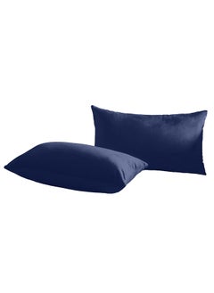 Buy Set of 2 Pieces Rectangular Soft Velvet Decorative Cushion with Solid Design and Attractive Colors - 50x30 cm in Saudi Arabia