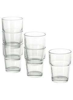 Buy Set of 6 Stackable Clear Glass Drinking Tumblers 170Ml in Egypt