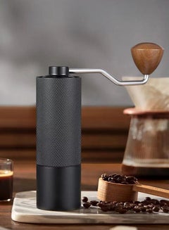Buy Manual coffee grinder with seven-tooth CNC stainless steel grinding core, 25g capacity, 12 adjustable grinds for more precision, black in Saudi Arabia