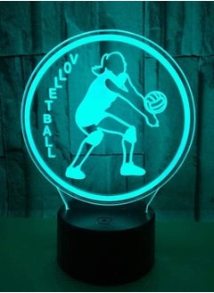 Buy 3D Illusion Lamp LED VOLLEYBALL Multicolor Night Light Cartoon Table Cool Kids Desk Modern Bedroom Bedroom Kids Birthday Gift in UAE