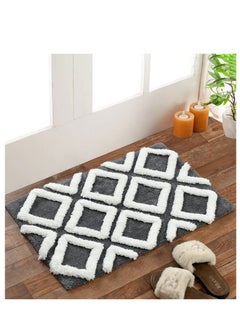 Buy Shemtron Geometric Pattern Cotton Bath Mat in UAE