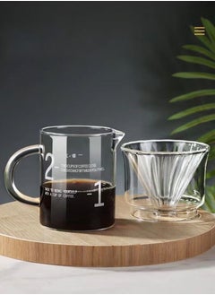 Buy V60 Coffee Dripper Filter Set Espresso Pour Over Brewing Chemex With Drip Coffee Maker Set Manual Coffee Server Heat Resistant Glass Tea Pot in Saudi Arabia