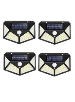 Buy Pack Of 4 Pcs 114 Led Solar Outdoor Light Solar Motion Sensor Security Lights With 3 Lighting Modes Wireless Solar Wall Lights Waterproof Solar Powered Lights For Garden Home And Garage Use Black in UAE