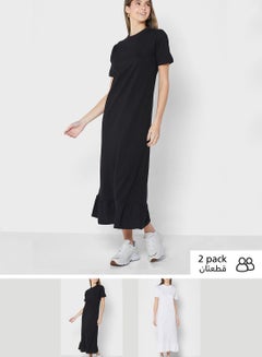 Buy Tiered Hem Midi Dress in UAE