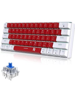 Buy 60% Wired Mechanical Gaming Keyboard, LED Backlit 61 Keys Small Wired Office Keyboard for Windows Laptop PC Mac Blue Swithes in Saudi Arabia