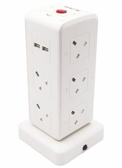 Buy 10 Sockets Cord Extension 13A With 4 USB Ports 2 Meter in Saudi Arabia