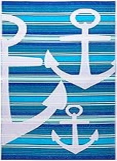 Buy Signoola Beach Towel 90 x 170 cm Blue Anchor, 100% cotton. in Egypt