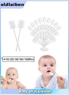 Buy Infant Toothbrush, Infant Tongue Cleaner, Newborn Gauze Oral Cleaners, Infant Toothbrush Disposable for Tongue, Gums Dental Care for 0-36 Month Baby, 10/20/30/50/100Pcs in Saudi Arabia