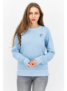 اشتري Women Crew Neck Solid Sweatshirt, Light Blue في السعودية