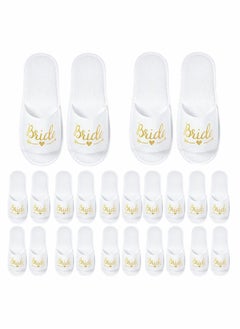 Buy 12 Pairs Bride Slippers Disposable Open Toe Spa Slipper for The Bride Hen Do Accessories for Bridal Shower Hen Party in UAE