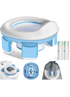 اشتري 3 In 1 Portable Folding Baby Potty Travel Toilets Potty Training Seat WC Trainer Seat Collapsible Camping Toilet Easy To Clean في الامارات