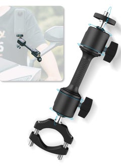 Buy Double Ball Joint Rotating Motorcycle Bracket, suitable for Insta360 one X2 Accessories GoPro DJI Action Camera Fixed GoPro Hero 10 9 8 7 6 5/SJCAM/Campark/Crosstour/DJI Osmo Action 2 Camera,  Black in Saudi Arabia