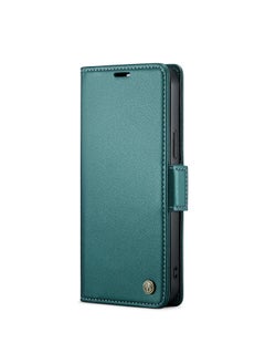 Buy Flip Wallet Case For iPhone 14 Pro  [RFID Blocking] PU Leather Wallet Flip Folio Case with Card Holder Kickstand Shockproof Phone Cover (Green) in Egypt