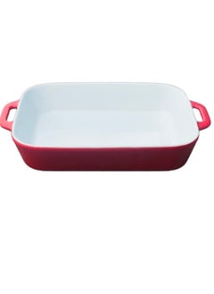 اشتري Premium Quality Ceramic Rectangular Baking Pan for Dinner & Banquet Multicolor 25x20x5.5CM في الامارات