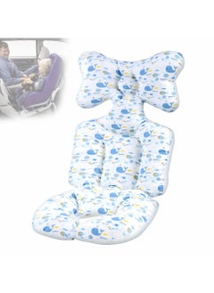 اشتري Baby Seat Pad, Infant Car Seat Insert, Stroller Insert Head and Body Support Pillow, Air Mesh Breathable Car Infant Soft Padding, Pram Non Slip Cushion for Baby Kid Toddler Infants(Blue Whale) في الامارات