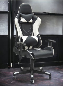 Buy Modern Design Best Executive Gaming Chair Video Gaming Chair For Pc With Fully Reclining Back And Headrest And Footrest For ADULTS (1006-WHITE/BLACK) in UAE