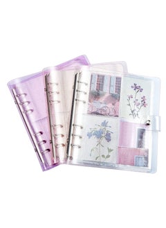 Buy 3 Pcs portable photo card holder books, 600 bags of photo storage, 3 inches of photos, 6 rings of shiny transparent photo cards, flip charts, photo albums, postcard storage in Saudi Arabia