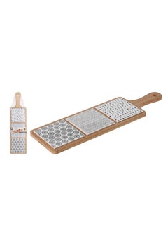 Buy Bamboo Serving Tray With 3 Tiles in UAE