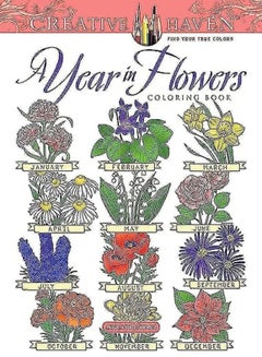 اشتري Creative Haven A Year In Flowers Coloring Book في الامارات