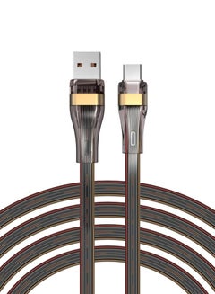 Buy 100W USB to USB C Cable, 5A Transparent Soft Silicone Type-C Super Fast Charging Reinforced SR and Flat Cable Supporting QC (2M/6.5Ft) in UAE