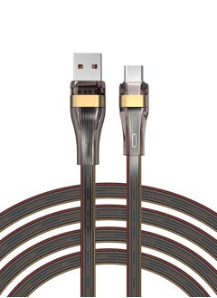 Buy 100W USB to USB C Cable, 5A Transparent Soft Silicone Type-C Super Fast Charging Reinforced SR and Flat Cable Supporting QC (2M/6.5Ft) in UAE