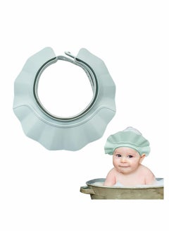 اشتري Baby Shower Cap Adjustable Baby Hair Washing Guard Shampoo Hat Bath Shield Visor Hat Eyes and Ears Head Protection Waterproof Soft Silicone Shower Cap for Kids Toddler Blue في الامارات
