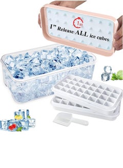 Buy Easy Release Ice Cube Tray with Ice Container Scoop and Cover for Ice Making in UAE