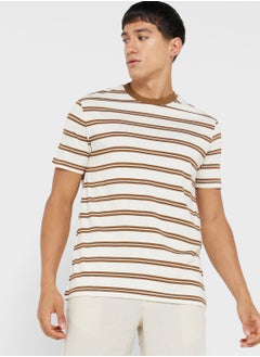 Buy Stripe Crew Neck T-Shirt in UAE