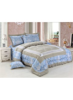 Buy Soft Bed Comforter Set Summer Quilt Lightweight Microfiber Bedspread Floral Pattern Coverlet for All Seasons Twin Quilt Set Single Bedding 4pcs in Saudi Arabia