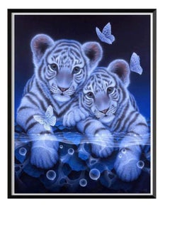 اشتري DIY 5D Diamond Painting by Number Kit Cute Tiger Rhinestone Embroidery Cross Stitch Ornaments Arts Craft Canvas Wall Decor Full Drilled Round Beads Diamond Painting Cross Stitch 23X30 cm في السعودية