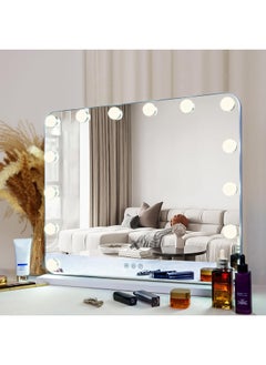 Buy Hollywood Vanity Mirror with Dimmable LED Bulbs 3 Color Modes and Touch Control in UAE