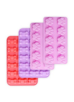 اشتري COOLBABY Puppy Dog Paw and Bone Silicone Molds, Non-Stick Food Grade Silicone Molds for Chocolate, Candy, Jelly, Ice Cube, Dog Treats (Puppy Paw Bone Set of 4PCS) في الامارات