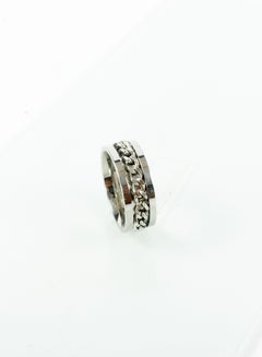 Buy Stainless Steel spinner Ring For Him silver size 8/18 in Egypt