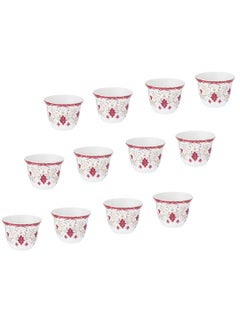 Buy 12 Piece Saudi Arabian Coffee Cups White Porcelain With Engraving in Saudi Arabia