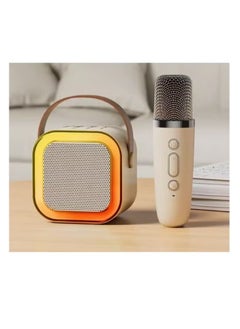 Buy Kids Karaoke Microphone Machine Wireless Mini Portable Bluetooth Speaker Music Toys Fun Birthday Gifts for Girls, Boys & Toddlers for Singing Birthday - White in Egypt