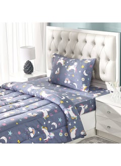 Buy Unicorn Kids Comforter Set, Multicolour - 150X200 Cm in UAE