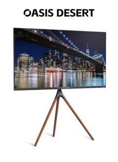 اشتري Artistic Easel Studio TV Stand With Walnut Tripod Base 45 To 65 inch LED LCD Screen في السعودية