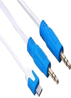 Buy AUX to Micro USB Cable - (Blue) in Egypt