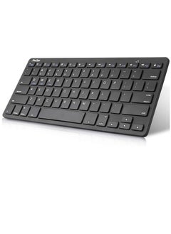 Buy English Keyboard Wireless for iPad Android Tablets Smartphone, Mini Small Slim Compact Portable Keyboard for iPhone iPad iMac Surface Laptop Smart TV (Battery Operate)-Black in Saudi Arabia