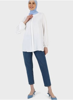 Buy Round Neck Puff Sleeve Top in Saudi Arabia