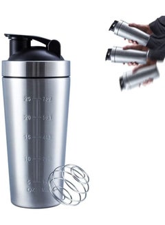 Buy Shaker Bottle with Wire Whisk, Protein Shaker Bottle for Protein Mixes, Stainless Steel Shaker Bottle, Metal Shaker Bottle,Large Shaker Bottle in UAE